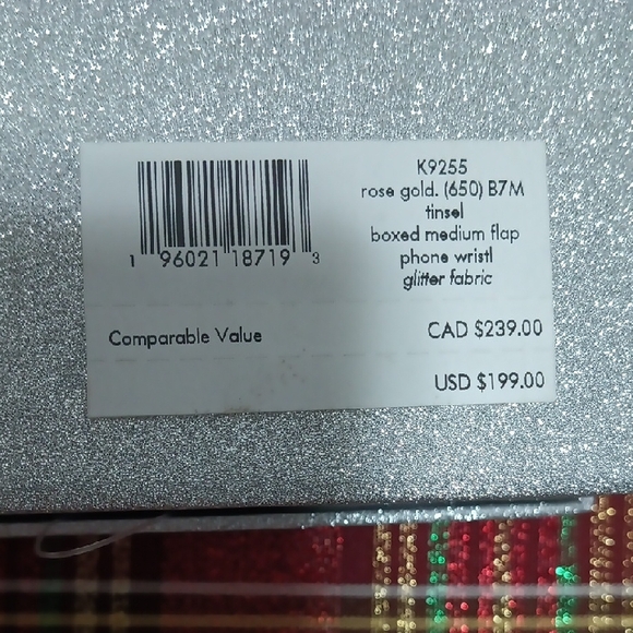 Kate Spade Rose Gold Glitter Wallet and Keychain - Picture 7 of 9